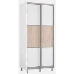 cumpără Dulap Mobildor-Lux Aron-P 1.0m-1.8m uși glisante din PAL orizontal (110x60x220H cm) Alb Brilliant în Chișinău 