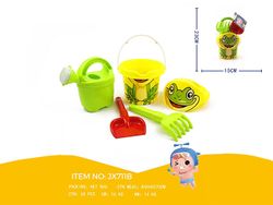 Набор игрушек для песка в ведерке "Лягушонок" 5ед, 23cm