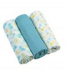 Pelinci din muslin Babyono albastru 3 buc