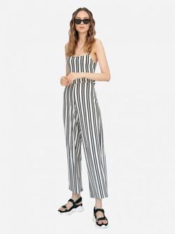 Pantaloni Stradivarius Alb/negru 2376/924/004