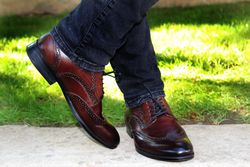 Мужские коричневые туфли из натуральной кожи