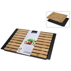 cumpără Tocător de tăiere Excellent Houseware 26316 Tocator pentru paine 38x27x2cm, bambus, tava polipropilen în Chișinău 