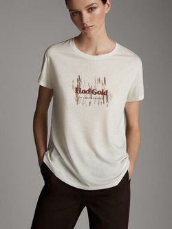 Майка Massimo Dutti Белый 6824/556/251