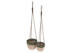 Набор кашпо плетенных подвесных 2шт D18/22cm, H16/18cm