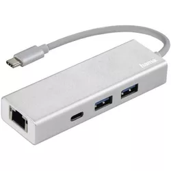 cumpără Adaptor IT Hama 200108 USB-C Multiport, 4 Ports, 2 x USB-A, LAN în Chișinău 