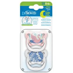 cumpără Suzetă Dr.Brown's PV12007 PreVent Glow, 0+ , 2шт, pink în Chișinău 