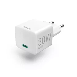 купить Зарядное устройство сетевое Hama 201998 Fast Charger USB-C PD/QCВ®/GaN Mini 30W white в Кишинёве 