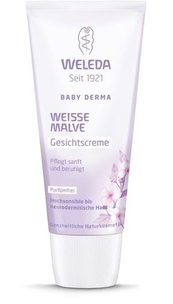 Crema facială pentru pielea sensibilă Weleda Baby Derma cu nalba alba 50 ml