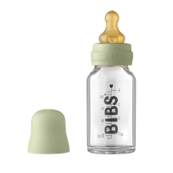 Biberon din sticla BIBS Sage (0+) 110 ml