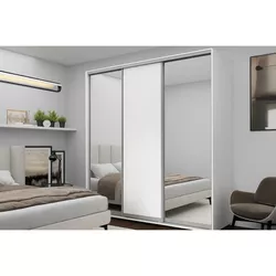 cumpără Dulap Nex Home Dulap cu uși glisante, 240x60x220cm, 2xOglinda + 1xPAL, Alb în Chișinău 