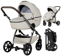 купить Детская коляска Tutis 2in1 UNO5+ Leather 2/1 Black Sesame (1402168) в Кишинёве 