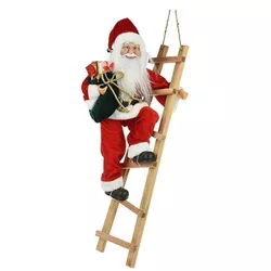 cumpără Decor de Crăciun și Anul Nou Promstore 27254 Mos Craciun pe scara cu sac verde, 65cm în Chișinău 