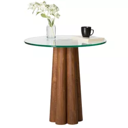 cumpără Măsuţă cafea Trendy Thales, Nuc, Transparent în Chișinău 