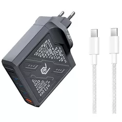 купить Зарядное устройство сетевое Remax RP-U107 GaN EU 120W 3C+1A Grey(+100) в Кишинёве 