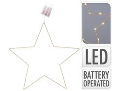 Figurina cu lumina "Stea" 25LED 45сm, alb-cald