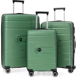 купить Чемодан CCS 5241 Set Metalic Green в Кишинёве 
