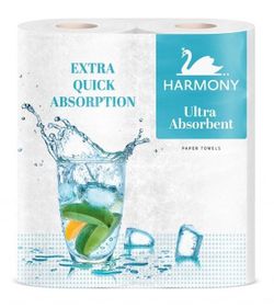 Полотенца бумажные Harmony Ultra Absorbent 3 слоя 16м*2