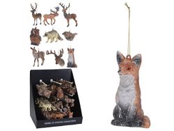 Украшение елочное "Животные" 12cm, керамика