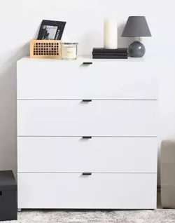 купить Комод Fabrik Home Hardy 4 ящика (Белый ясень,Белый глянец) в Кишинёве 