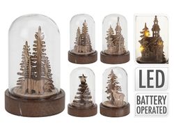 Сувенир LED "Рождественский сюжет под куполом" 9cm, натур