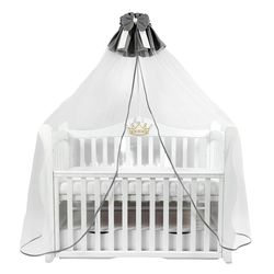купить Кроватка PernaMea Baldachin Satin Gri (PM.101638/2) в Кишинёве 
