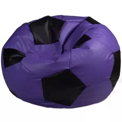 купить Кресло-мешок BeanBag BM6080, Mяч из экокожи Ares, L, фиолетовый с черным в Кишинёве 