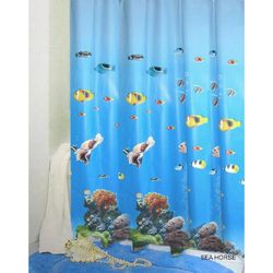 купить Занавеска для ванной Bisk 00074 PEVA SEA HORSE 180x200 в Кишинёве 