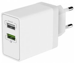 купить Зарядное устройство сетевое Partner 38465 Olmio 2USB, QC3.0+Smart IC, 30W в Кишинёве