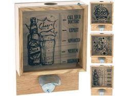 Cutie depozitare-dopuri de bere 25X18cm si deshizatoare pentru sticle