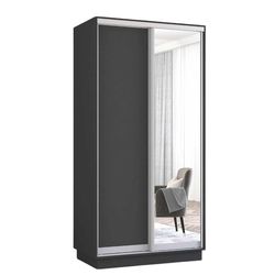 cumpără Dulap Mobildor-Lux Fox uși glisante din oglindă și PAL (120x60x200H cm) Anthracite în Chișinău 