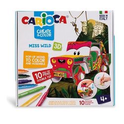 купить Набор для творчества Carioca 56976 Set creativ Create&Color 3Dpuzzle Ms.Wild cu carioci, 10 buc в Кишинёве 