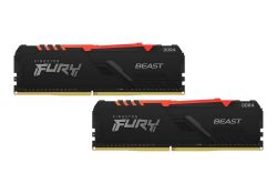 16GB DDR4-3200MHz  Kingston FURY Beast RGB (Kit of 2x8GB) (KF432C16BBAK2/16), CL16-18-18, 1.35V, BLK