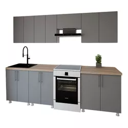 cumpără Mobilă pentru bucatarie Smartex (30029) K1 260cm Grafit în Chișinău 