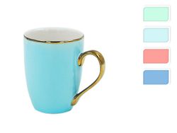 Cana 320ml colorata cu maner auriu