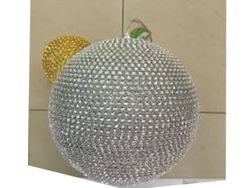 Шар елочный 200mm с бусинками, золотой