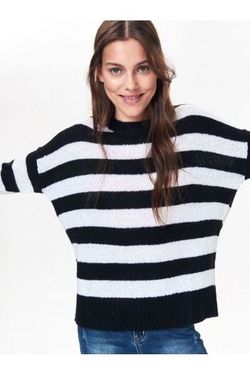 Pulover TOP SECRET Alb in dungi negre SSW2392CA