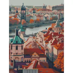 купить Картина по номерам Strateg 58095 Pictura cu diamante 30x40cm, Orasul de dimineata" в Кишинёве 