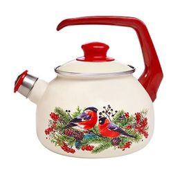 cumpără Ceainic aragaz Metalac 57030 Ceainic emailat Snegiri D20cm, 2.5L, maner bachelit, cu fluier în Chișinău 