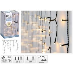 купить Гирлянда Promstore 43454 Огни новогодние Сосульки 90LED тепл-белый, 3x0.5m в Кишинёве 