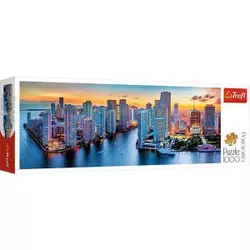 купить Пазл Trefl 29027T Miami noaptea, Panorama, 1000elem в Кишинёве 