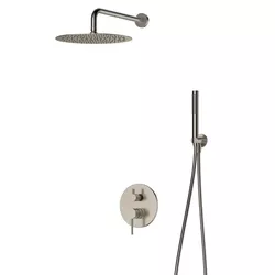 cumpără Set pentru duș Enzzi Set dus ingropat 2 cai Brushed Nickel EZ8123074V-FG511 în Chișinău 