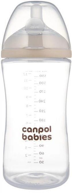 cumpără Cană cu pai Canpol 35/402 Бутылочка естественной формы с двухзонной соской 330мл în Chișinău 