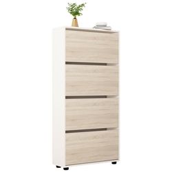 cumpără Raft pentru încălțăminte Mobildor-Lux Leo 50x27x164H cm Sonoma/White în Chișinău 