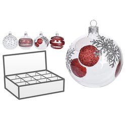 купить Новогодний декор Promstore 45847 Шар елочный стеклянный 80mm Снежинки, шары в Кишинёве 