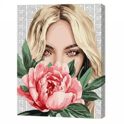 cumpără Tablou pe numere Ideyka KHO8599 40x50cm Eco, Poezie colorata: Bujor în Chișinău 
