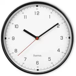 купить Часы Hama 186446 Linea Wall Clock, Diameter 25 cm, Quiet, black в Кишинёве 
