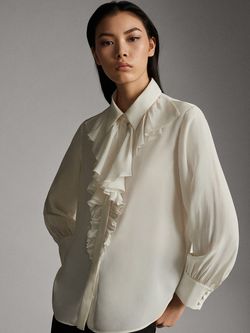 Блуза Massimo Dutti Слоновая кость 5111/529/251