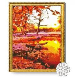 купить Картина по номерам Art Gallery GA73890 Mozaic cu diamante 40x50cm Dimineata de noiembrie в Кишинёве 