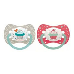 Suzetă din silicon simetrică Canpol 23/283 (6-18 luni), Cupcake