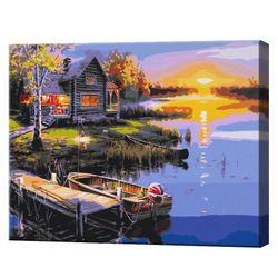 Дом у озера, 40х50 cm, BS51375 картина по номерам